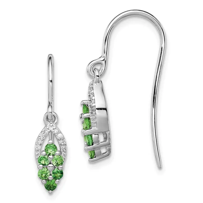 Earrings Goldia Sterling Silver Rhodium Diamond u0026 Tsavorite Garnet Shepherd Hook Earrings Earrings Goldia Sterling Silver Rhodium Diamond u0026 Tsavorite Garnet Shepherd Hook Earrings
