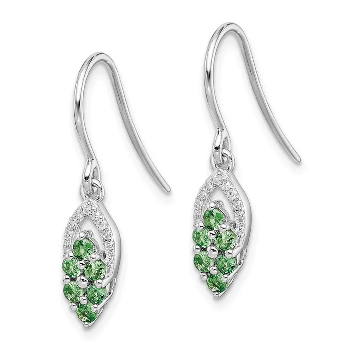 Earrings Goldia Sterling Silver Rhodium Diamond u0026 Tsavorite Garnet Shepherd Hook Earrings