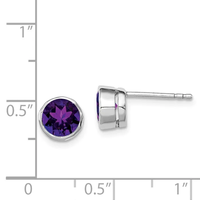 Earrings Goldia Sterling Silver Rhodiumplated Amethyst Post Earrings