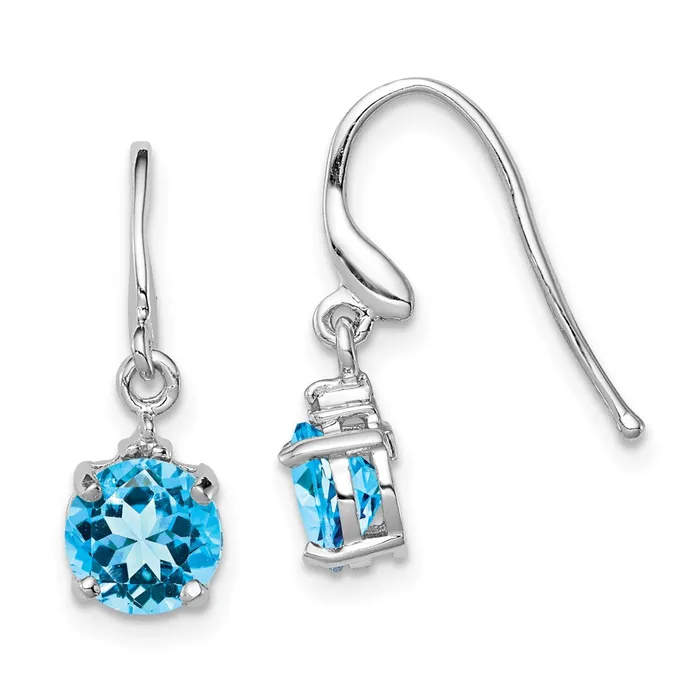 Earrings Goldia Sterling Silver Rhodiumplated Blue Topaz and Diamond Wire Earrings Earrings Goldia Sterling Silver Rhodiumplated Blue Topaz and Diamond Wire Earrings