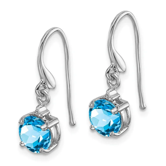 Earrings Goldia Sterling Silver Rhodiumplated Blue Topaz and Diamond Wire Earrings