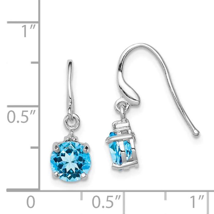 Earrings Goldia Sterling Silver Rhodiumplated Blue Topaz and Diamond Wire Earrings