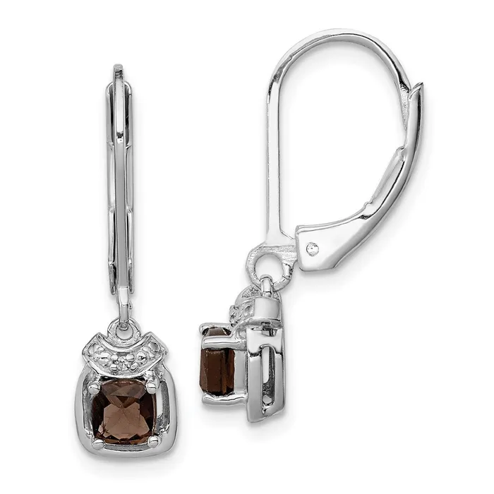 Earrings Goldia Sterling Silver Rhodiumplated Diamond u0026 Smoky Quartz Earrings Earrings Goldia Sterling Silver Rhodiumplated Diamond u0026 Smoky Quartz Earrings