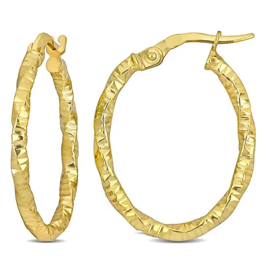 Earrings JMS always Original AMOUR 24mm Oval Twisted and Textured Hoop Earrings In 14K Yellow Gold Earrings JMS always Original AMOUR 24mm Oval Twisted and Textured Hoop Earrings In 14K Yellow Gold
