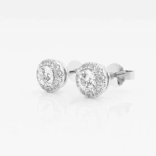 Earrings JMS always Original Brilliant Diamond 14KT White Gold 58 cttw RoundCut Lab Grown Diamond Halo Stud Earrings for Women GSI Earrings JMS always Original Brilliant Diamond 14KT White Gold 58 cttw RoundCut Lab Grown Diamond Halo Stud Earrings for Women GSI