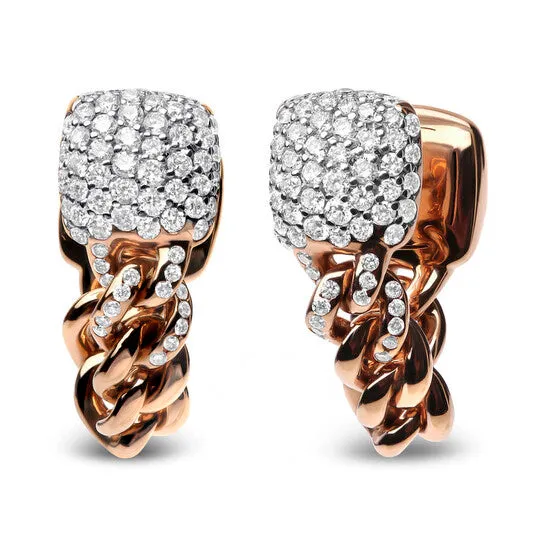 Earrings JMS always Original Haus of Brilliance 18K Rose Gold 34 Cttw Round Diamond Pave Cuban Chain Huggie Earrings GH Color SI1SI2 Clarity Earrings JMS always Original Haus of Brilliance 18K Rose Gold 34 Cttw Round Diamond Pave Cuban Chain Huggie Earrings GH Color SI1SI2 Clarity