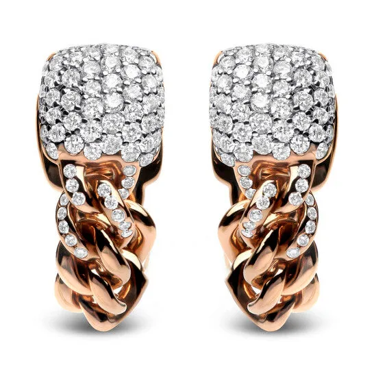 Earrings JMS always Original Haus of Brilliance 18K Rose Gold 34 Cttw Round Diamond Pave Cuban Chain Huggie Earrings GH Color SI1SI2 Clarity Earrings JMS always Original Haus of Brilliance 18K Rose Gold 34 Cttw Round Diamond Pave Cuban Chain Huggie Earrings GH Color SI1SI2 Clarity