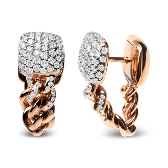 Earrings JMS always Original Haus of Brilliance 18K Rose Gold 34 Cttw Round Diamond Pave Cuban Chain Huggie Earrings GH Color SI1SI2 Clarity Earrings JMS always Original Haus of Brilliance 18K Rose Gold 34 Cttw Round Diamond Pave Cuban Chain Huggie Earrings GH Color SI1SI2 Clarity