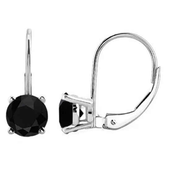 Earrings JMS always Original Maulijewels 060 Carat Natural Black Diamond Lever Back Earrings Dangle Style Available in 14k White Gold Black I1I2 Earrings JMS always Original Maulijewels 060 Carat Natural Black Diamond Lever Back Earrings Dangle Style Available in 14k White Gold Black I1I2