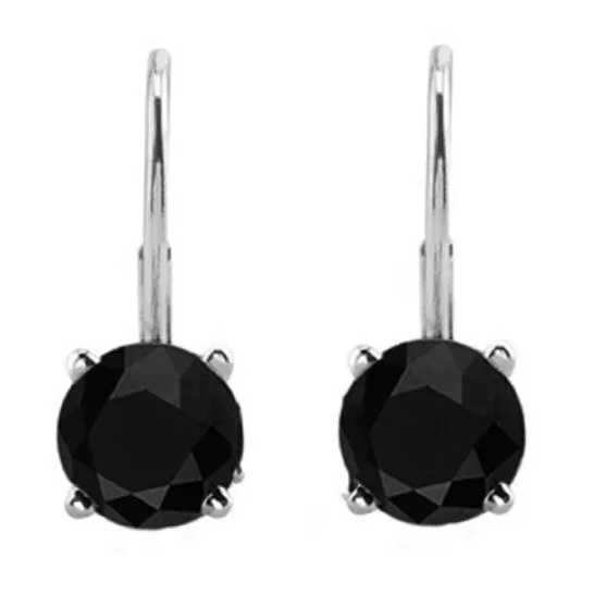 Earrings JMS always Original Maulijewels 060 Carat Natural Black Diamond Lever Back Earrings Dangle Style Available in 14k White Gold Black I1I2 Earrings JMS always Original Maulijewels 060 Carat Natural Black Diamond Lever Back Earrings Dangle Style Available in 14k White Gold Black I1I2
