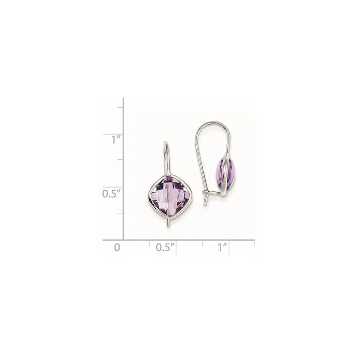 Earrings Sterling Silver Rhodium Plated Pink Quartz Earrings Goldia