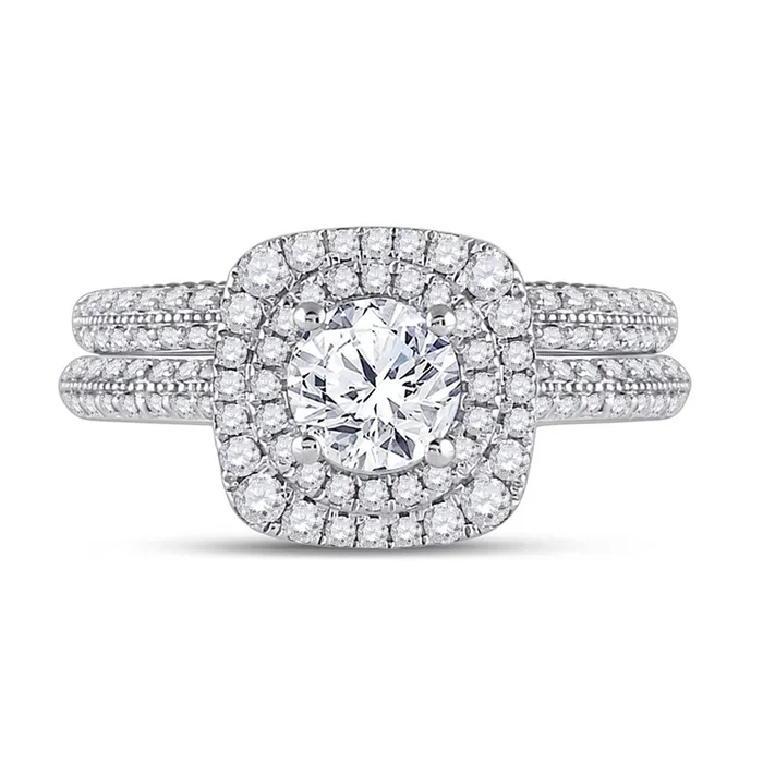gndatlanta 14k Twotone Gold Round Diamond Bridal Wedding Ring Set 178 Cttw Certified Rings