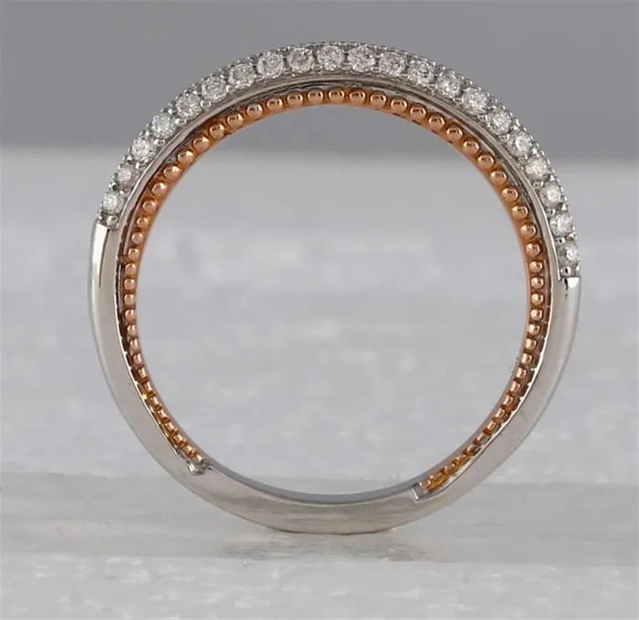gndatlanta 14k Twotone Gold Round Diamond Bridal Wedding Ring Set 178 Cttw Certified Rings