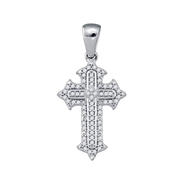 gndatlanta 14k White Gold Round Diamond Cross Crucifix Pendant 15 Cttw Necklaces gndatlanta 14k White Gold Round Diamond Cross Crucifix Pendant 15 Cttw Necklaces