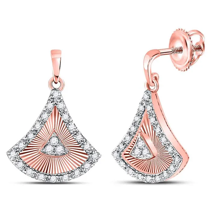 gndatlanta Earrings 10k Rose Gold Round Diamond Blade Dangle Earrings 15 Cttw gndatlanta Earrings 10k Rose Gold Round Diamond Blade Dangle Earrings 15 Cttw