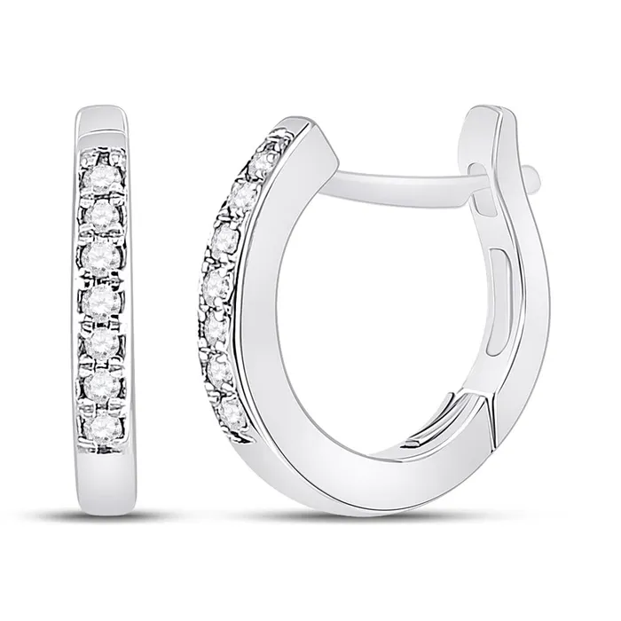 gndatlanta Earrings 14k White Gold Round Diamond Huggie Hoop Earrings 120 Cttw gndatlanta Earrings 14k White Gold Round Diamond Huggie Hoop Earrings 120 Cttw