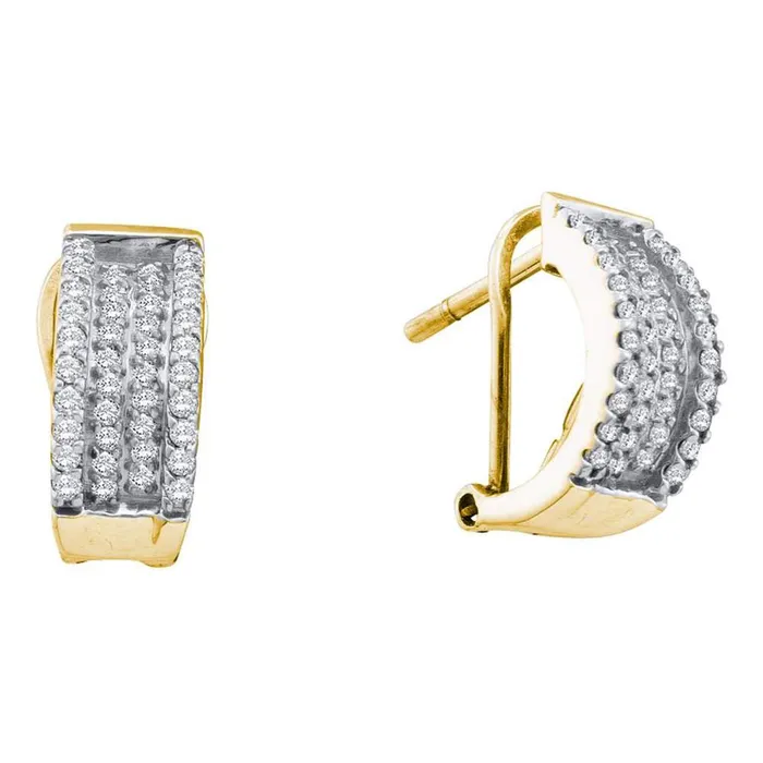 gndatlanta Earrings 14k Yellow Gold Round Diamond Huggie Frenchclip Earrings 12 Cttw gndatlanta Earrings 14k Yellow Gold Round Diamond Huggie Frenchclip Earrings 12 Cttw