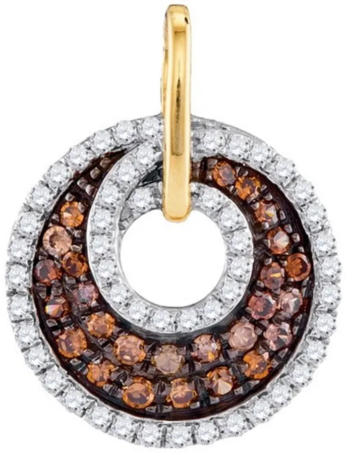 gndatlanta Necklaces 10k Yellow Gold Round Brown Diamond Fashion Circle Pendant 12 Cttw gndatlanta Necklaces 10k Yellow Gold Round Brown Diamond Fashion Circle Pendant 12 Cttw