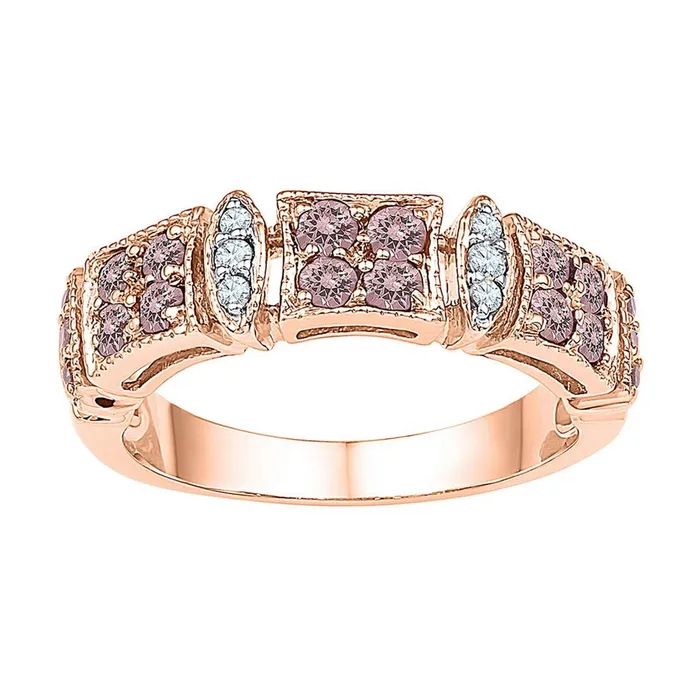 gndatlanta Rings 10k Rose Gold Round Morganite Diamond Band Ring 58 Cttw gndatlanta Rings 10k Rose Gold Round Morganite Diamond Band Ring 58 Cttw