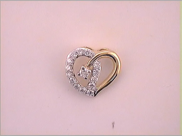 gndatlanta Rings 10k Twotone Gold Round Diamond Outline Heart Pendant 14 Cttw gndatlanta Rings 10k Twotone Gold Round Diamond Outline Heart Pendant 14 Cttw