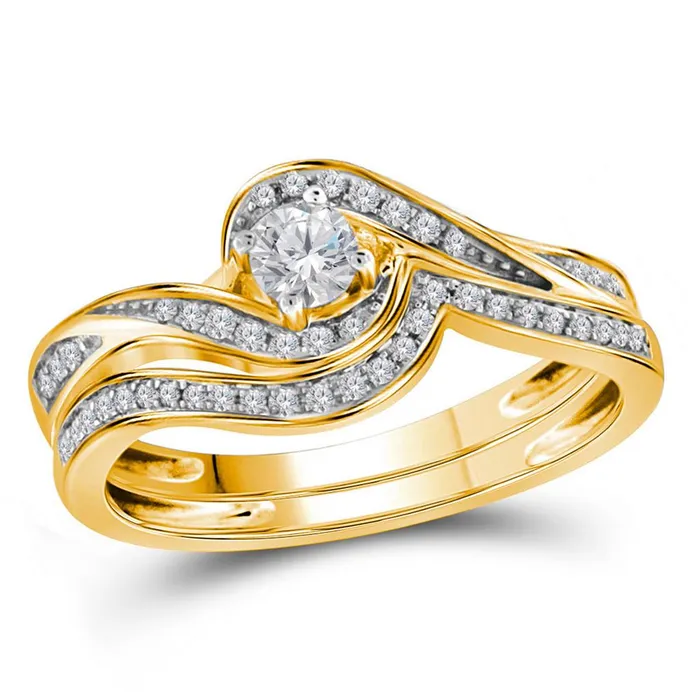 gndatlanta Rings 10k Yellow Gold Round Diamond Bridal Wedding Ring Set 13 Cttw Certified gndatlanta Rings 10k Yellow Gold Round Diamond Bridal Wedding Ring Set 13 Cttw Certified
