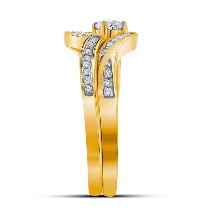 gndatlanta Rings 10k Yellow Gold Round Diamond Bridal Wedding Ring Set 13 Cttw Certified