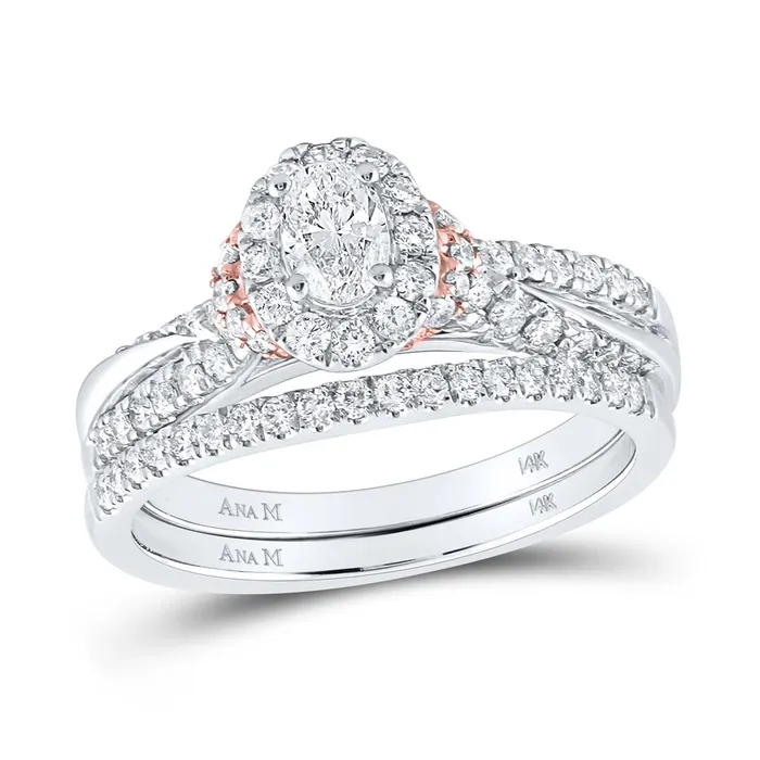 gndatlanta Rings 14k Twotone Gold Oval Diamond Bridal Wedding Ring Set 1 Cttw Certified gndatlanta Rings 14k Twotone Gold Oval Diamond Bridal Wedding Ring Set 1 Cttw Certified