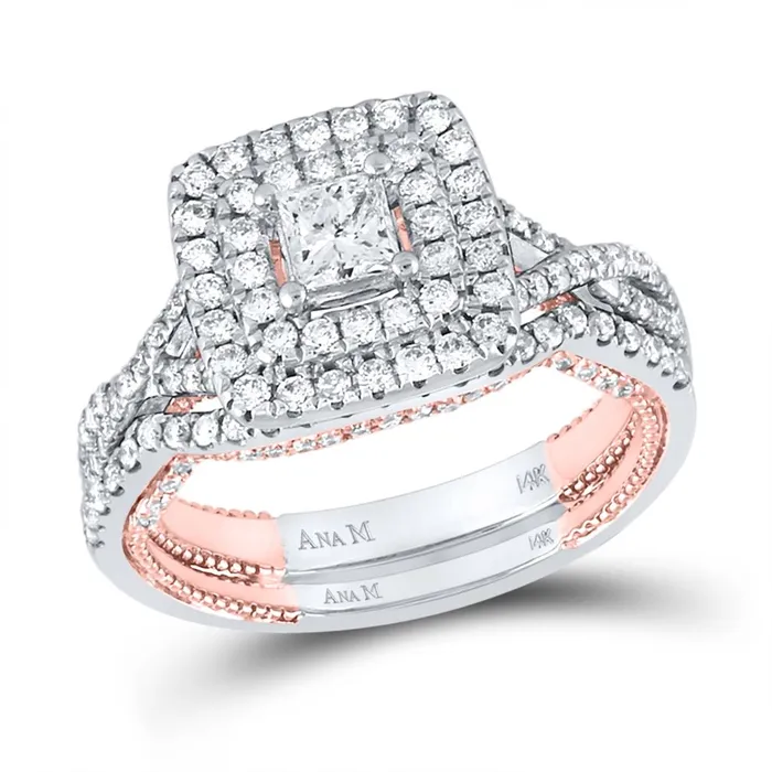 gndatlanta Rings 14k Twotone Gold Princess Diamond Bridal Wedding Ring Set 112 Ctw Certified gndatlanta Rings 14k Twotone Gold Princess Diamond Bridal Wedding Ring Set 112 Ctw Certified