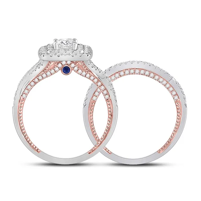 gndatlanta Rings 14k Twotone Gold Princess Diamond Bridal Wedding Ring Set 112 Ctw Certified