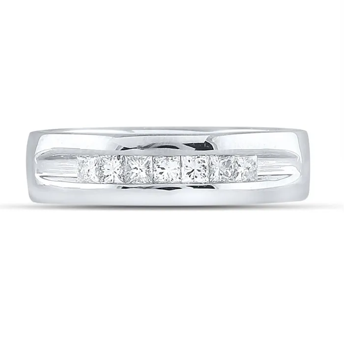 gndatlanta Rings 14k White Gold Princess Diamond Wedding Single Row Band Ring 12 Cttw gndatlanta Rings 14k White Gold Princess Diamond Wedding Single Row Band Ring 12 Cttw