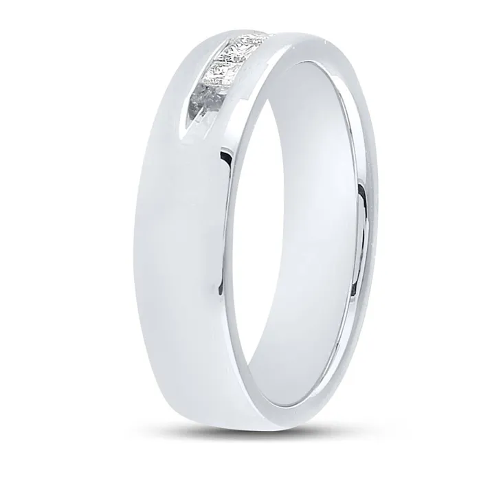gndatlanta Rings 14k White Gold Princess Diamond Wedding Single Row Band Ring 12 Cttw