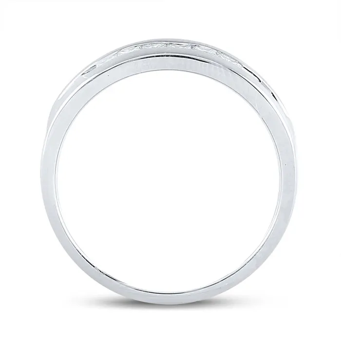 gndatlanta Rings 14k White Gold Princess Diamond Wedding Single Row Band Ring 12 Cttw