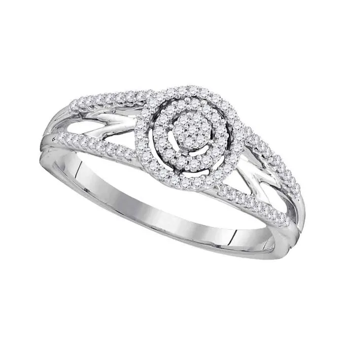 gndatlanta Rings 14k White Gold Round Diamond Cluster Bridal Engagement Ring 15 Cttw gndatlanta Rings 14k White Gold Round Diamond Cluster Bridal Engagement Ring 15 Cttw