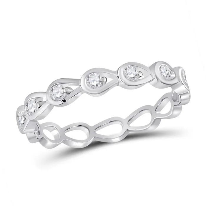 gndatlanta Rings 14k White Gold Round Diamond Stackable Band Ring 15 Cttw gndatlanta Rings 14k White Gold Round Diamond Stackable Band Ring 15 Cttw