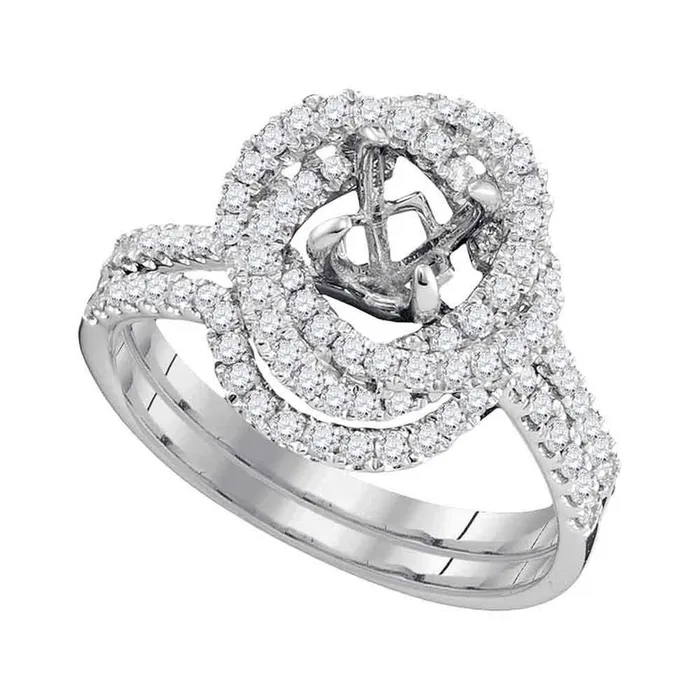 gndatlanta Rings 18kt White Gold Round Diamond SemiMount Wedding Bridal Ring Set 58 Cttw gndatlanta Rings 18kt White Gold Round Diamond SemiMount Wedding Bridal Ring Set 58 Cttw