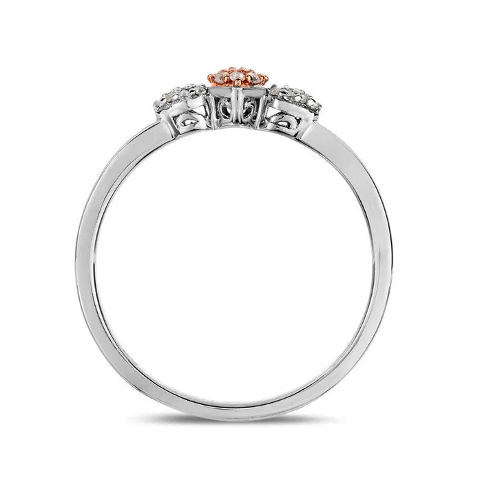 Goldia 010 CT TW Natural Diamond Composite Heart Promise Ring in Solid 10K TwoTone Gold Rings Goldia 010 CT TW Natural Diamond Composite Heart Promise Ring in Solid 10K TwoTone Gold Rings