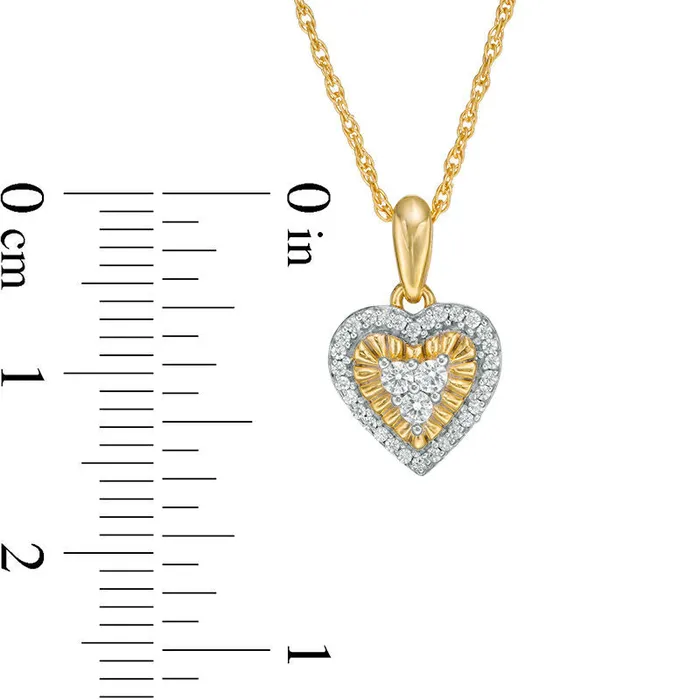 Goldia 017 CT TW Natural Diamond Heart Frame Pendant in 10K Yellow Gold Necklaces Goldia 017 CT TW Natural Diamond Heart Frame Pendant in 10K Yellow Gold Necklaces