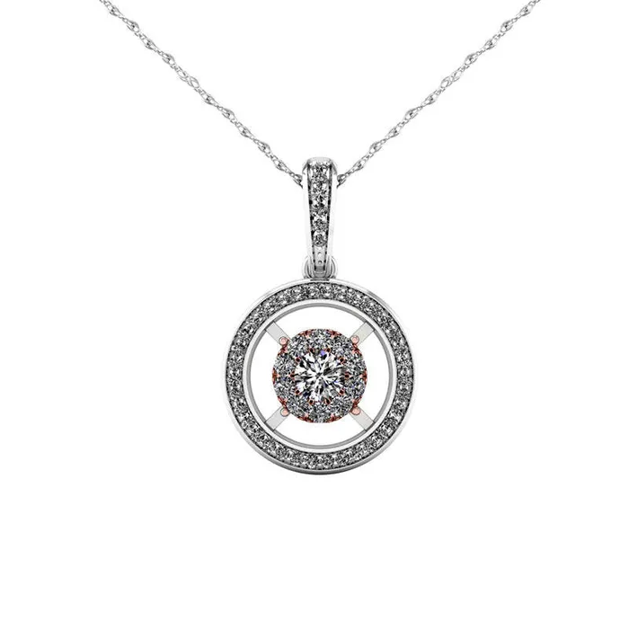 Goldia 025 CT TW Natural Diamond Double Frame Pendant in 10K TwoTone Gold Necklaces Goldia 025 CT TW Natural Diamond Double Frame Pendant in 10K TwoTone Gold Necklaces