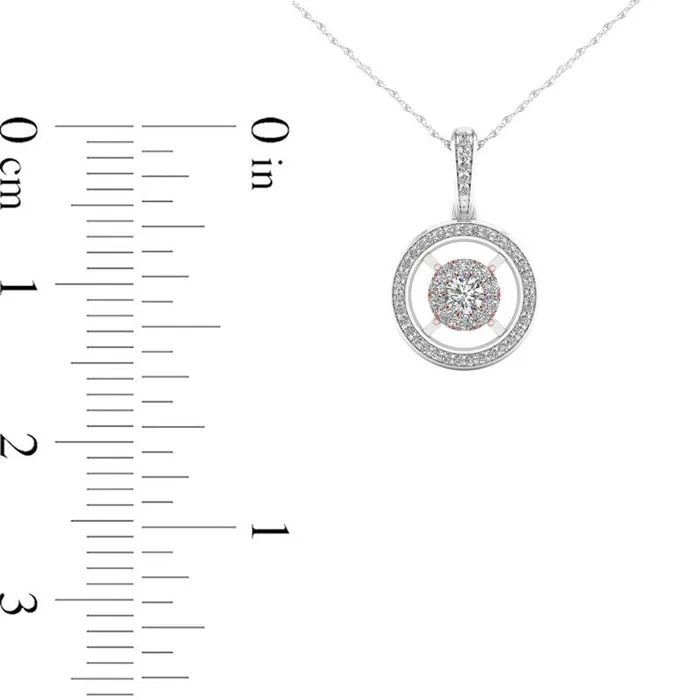 Goldia 025 CT TW Natural Diamond Double Frame Pendant in 10K TwoTone Gold Necklaces Goldia 025 CT TW Natural Diamond Double Frame Pendant in 10K TwoTone Gold Necklaces