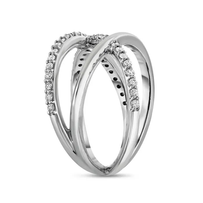 Goldia 038 CT TW Natural Diamond Orbit Ring in Sterling Silver Rings Goldia 038 CT TW Natural Diamond Orbit Ring in Sterling Silver Rings