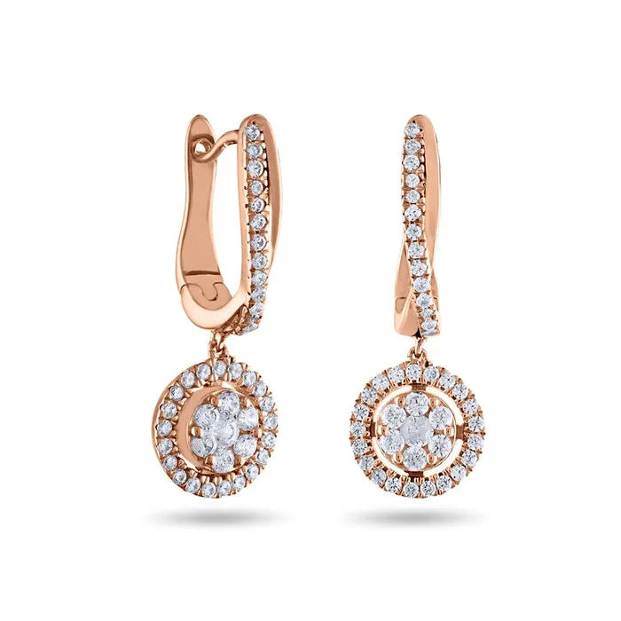 Goldia 05 CT TW Composite Diamond Frame Drop Earrings in 10K Rose Gold Earrings Goldia 05 CT TW Composite Diamond Frame Drop Earrings in 10K Rose Gold Earrings