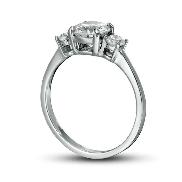 Goldia 125 CT TW Natural Diamond Three Stone Engagement Ring in Solid 14K White Gold Rings Goldia 125 CT TW Natural Diamond Three Stone Engagement Ring in Solid 14K White Gold Rings