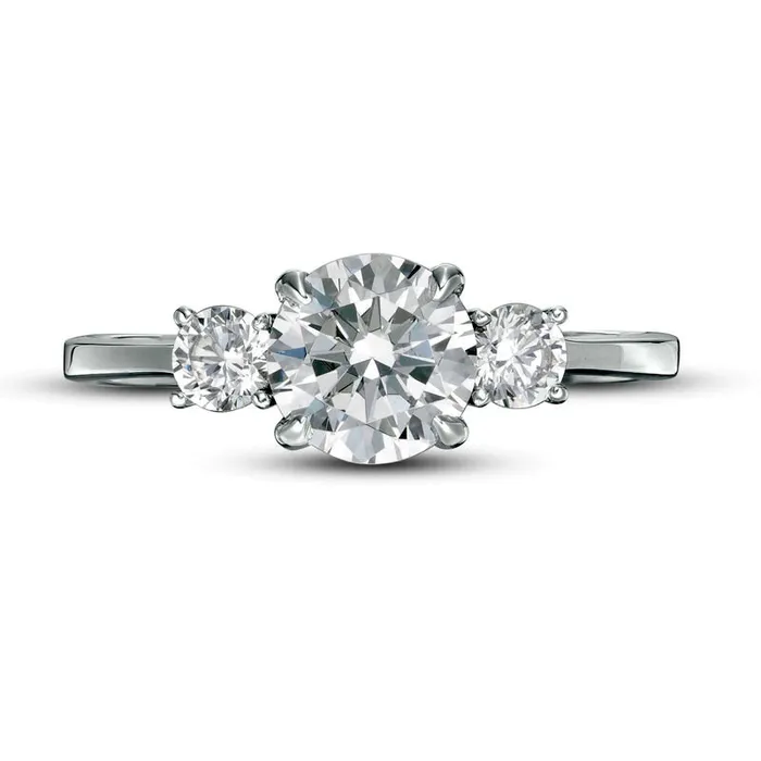 Goldia 125 CT TW Natural Diamond Three Stone Engagement Ring in Solid 14K White Gold Rings Goldia 125 CT TW Natural Diamond Three Stone Engagement Ring in Solid 14K White Gold Rings