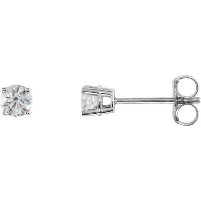 Goldia 13 Carat TW AGS Certified Round Diamond Solitaire Stud Earrings in 14K White Gold KL Color I1I2 Clarity Earrings Goldia 13 Carat TW AGS Certified Round Diamond Solitaire Stud Earrings in 14K White Gold KL Color I1I2 Clarity Earrings
