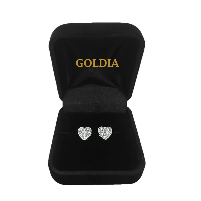 Goldia 13 Carat TW AGS Certified Round Diamond Solitaire Stud Earrings in 14K White Gold KL Color I1I2 Clarity Earrings