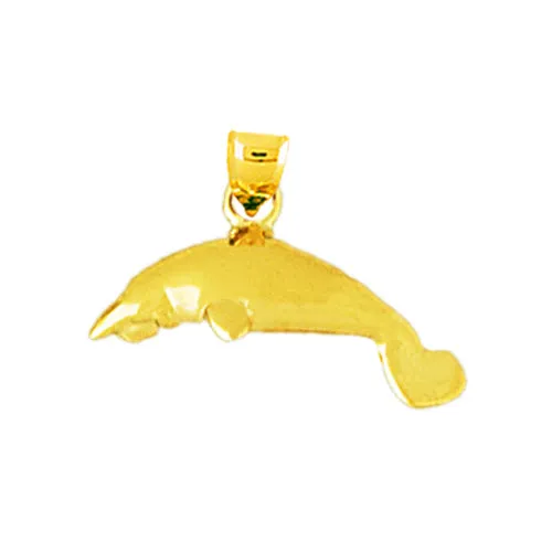 Goldia 14K Gold 20MM Manatee Charm Charm Necklaces