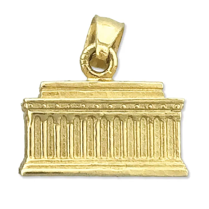 Goldia 14K Gold 3D Washington DC Lincoln Memorial Charm Charm Necklaces