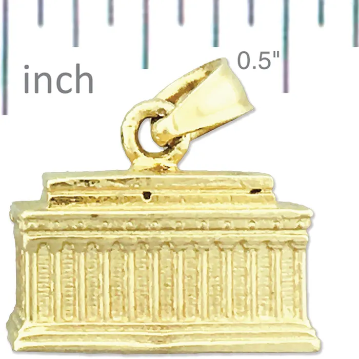 Goldia 14K Gold 3D Washington DC Lincoln Memorial Charm Charm Necklaces