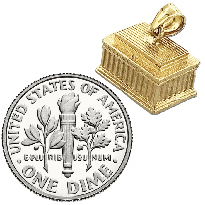 Goldia 14K Gold 3D Washington DC Lincoln Memorial Charm Charm Necklaces