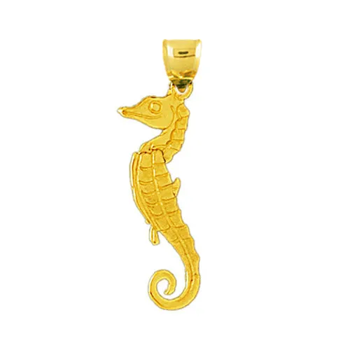 Goldia 14K Gold Flat Seahorse Pendant PreStyled Sets